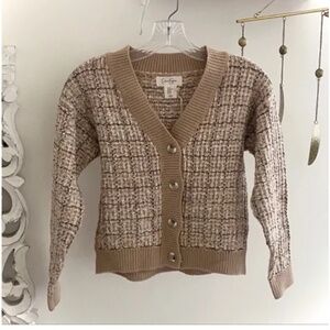 🪞 NWT plaid front button knit long sleeve preppy cardigan by jessica simpson